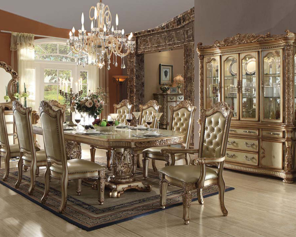 traditional furniture traditional dining set vendome gold by acme furniture ac63000set LSBKGCX