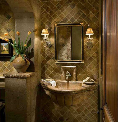 Tuscan-inspired bathroom design - paper blog |  Tuscan bathroom.
