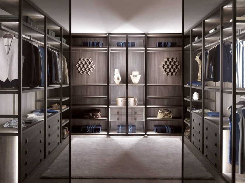 walk-in closet corner walk-in closet made of wood and glass palo alto |  pa wood and KMUPWPG