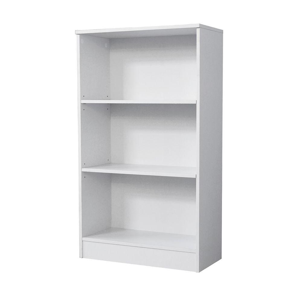 White Bookcases Hampton Bay Standard 3-shelf bookcase in white FWNYCRM