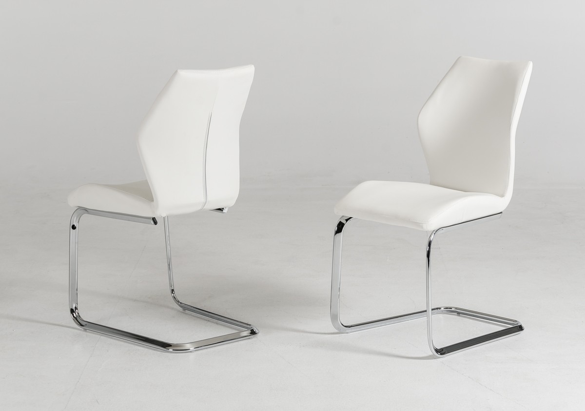 white dining room chairs welles - modern white dining room chair made of synthetic leather (set of 2) ... DZKICPS