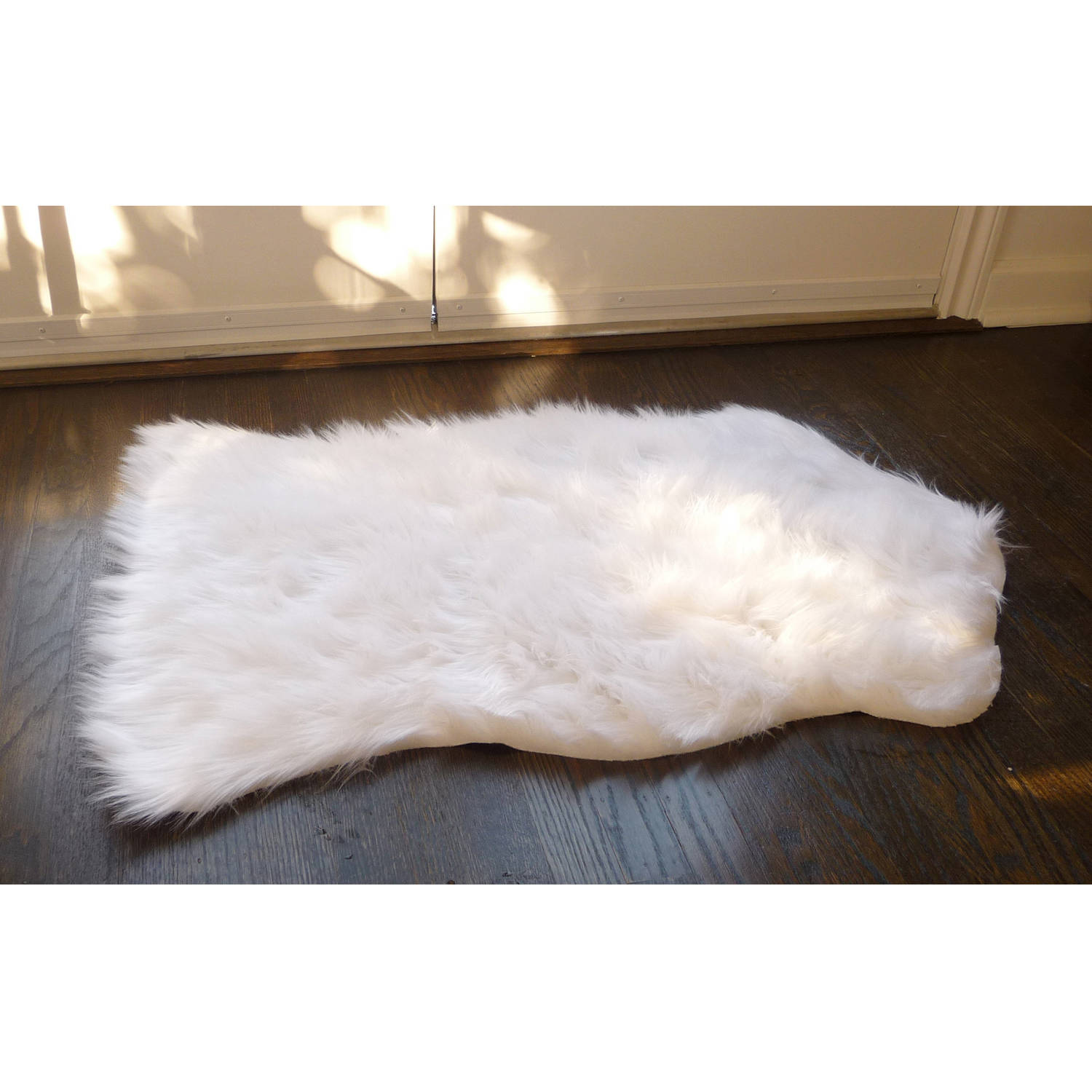 white faux sheepskin rug Home Dynamix faux sheepskin rug, white - walmart.com XZSWDNI