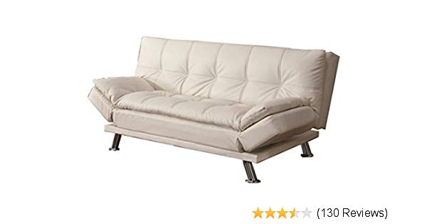 white sofa bed amazon.com: Coaster Dilleston Modern futon sofa bed with casual seams, AIRDJAN