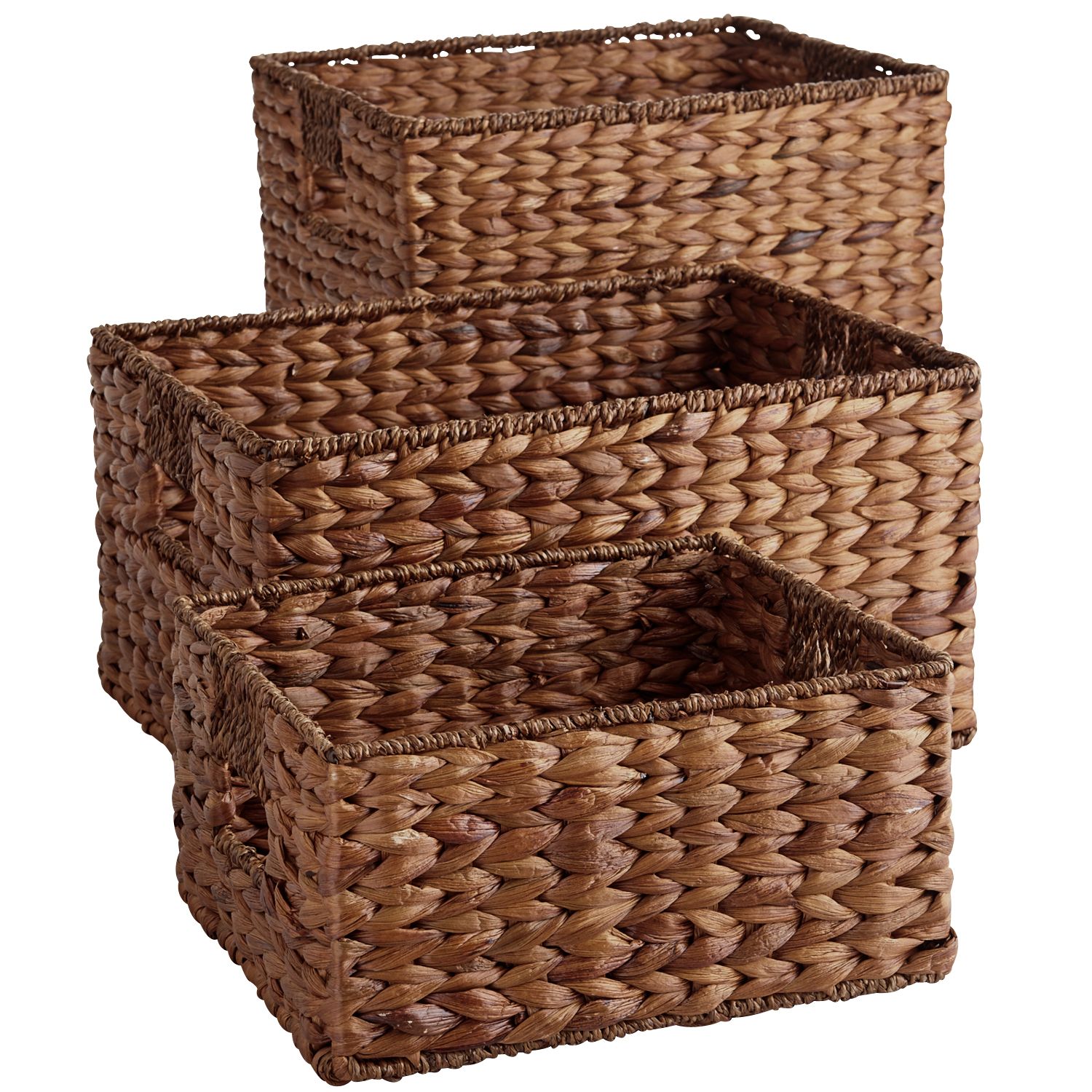 Wicker Baskets Carson Espresso Wicker Shelf Storage Baskets VHIWNOG