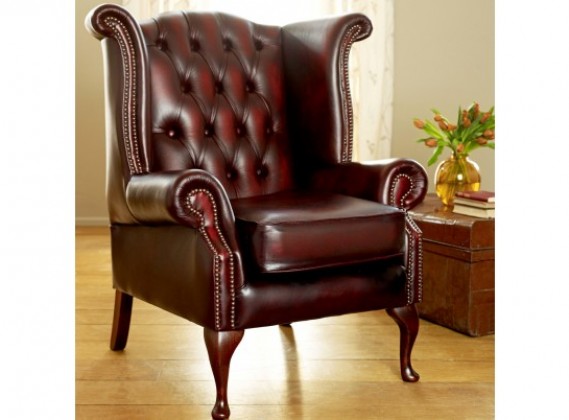 Wing chair leather leather wing chair high back scroll Queen Anne more about chair JFNJJEJ
