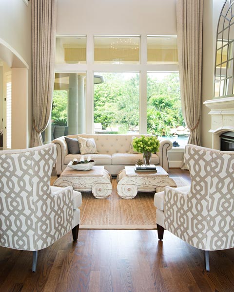 Wing chairs are a classic choice for a formal living room.  They look like GCBDMVS