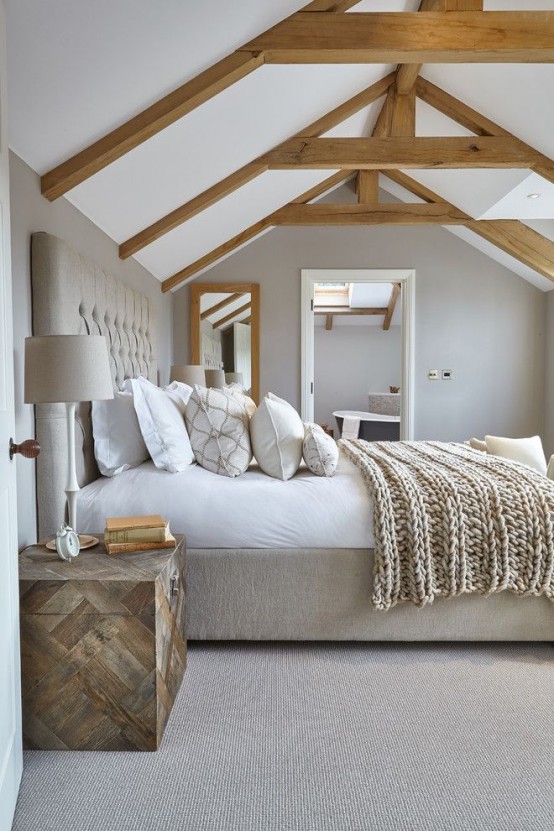 35 chic bedroom designs with exposed wooden beams - DigsDi