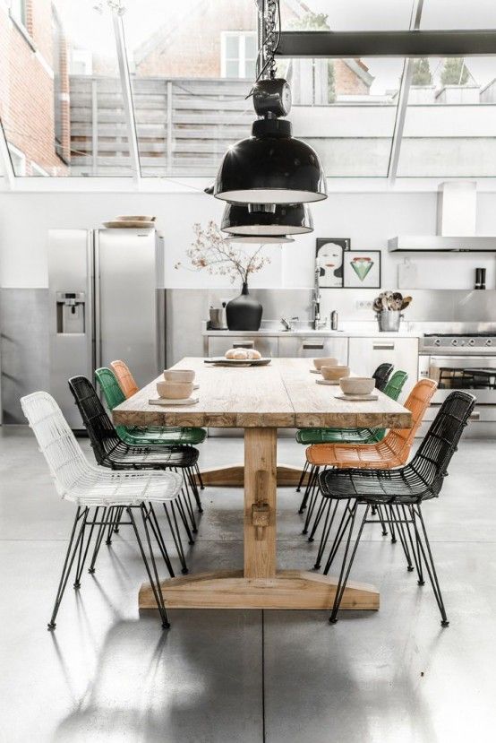35 Cool Industrial Dining Rooms and Zones |  DigsDigs |  minimalistic.