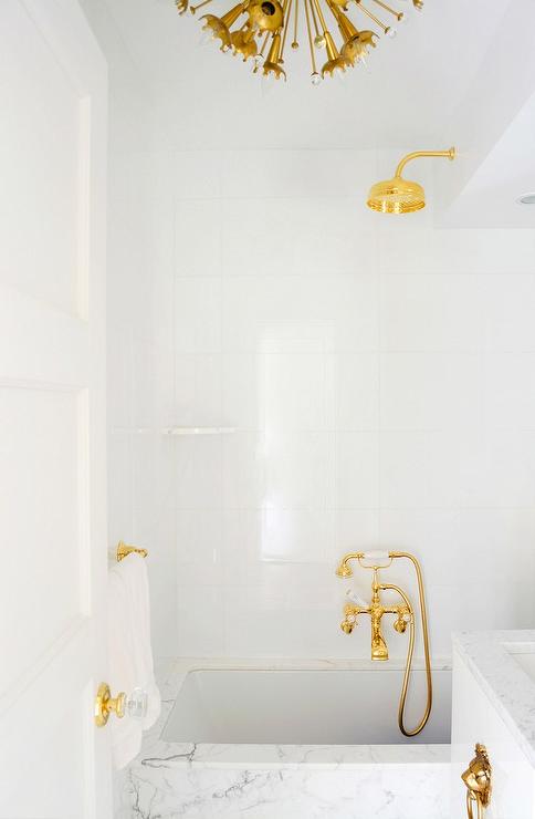 White and Gold Bathroom - Contemporary - Bathro
