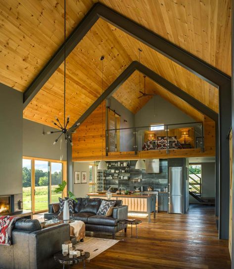 Small and cozy modern barn house getaway in Vermont |  Modern barn.