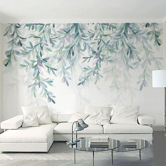 Natural decor, wall decoration, forest fresco mural wallpaper (m².