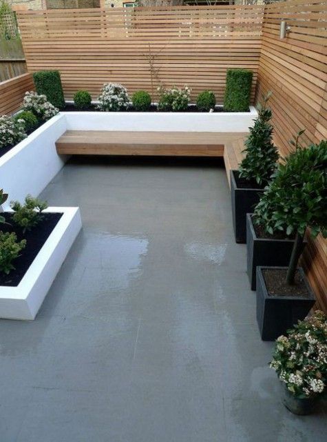 Minimalist patio and patio decor ideas |  Bakgardshage, Modern.