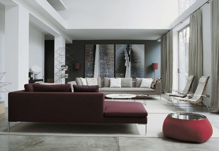 26 ideas to accent your living room with Marsala |  Burgundy.