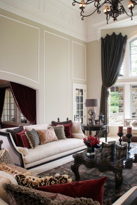 26 ideas to accent your living room with Marsala |  White .