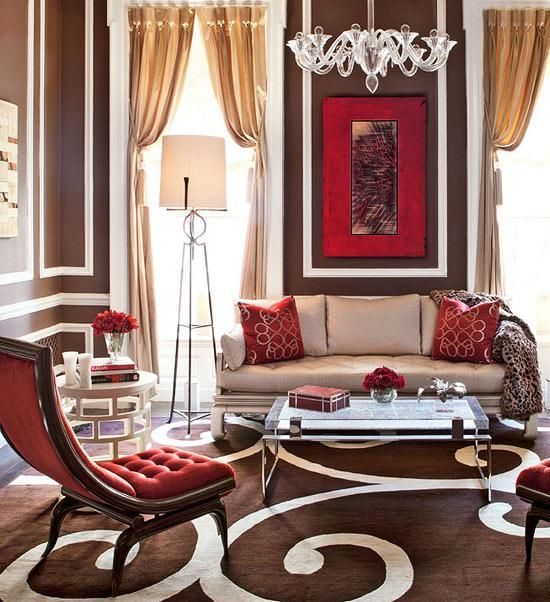 26 ideas to accent your living room with Marsala - DigsDigs.