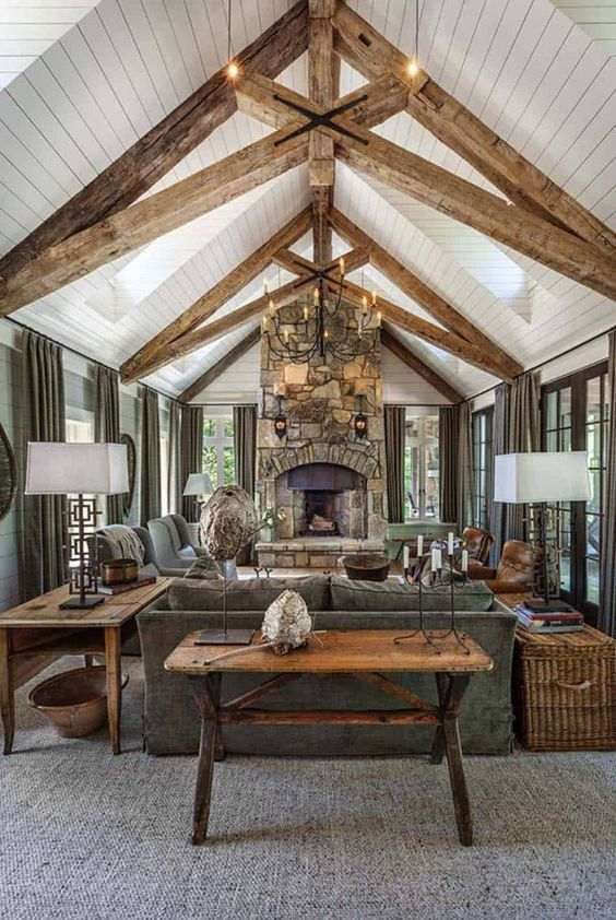 Airy and cozy rustic living room designs |  Rustic living room.
