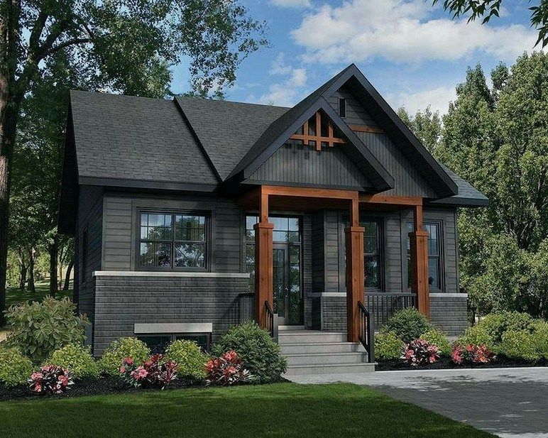 36+ Modern Rustic Homes With Black Exterior 00021 |  Rustic house.