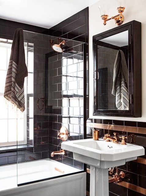 3 tips and 23 examples to create an art deco bathroom - DigsDi