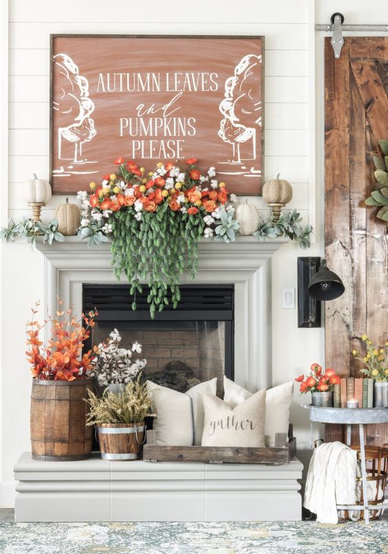 25 Cozy Thanksgiving Mantle and Fireplace Decor Ideas - DigsDi