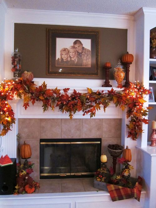 Fireplace cabinets before & after |  Fall Thanksgiving Decor, Fall.