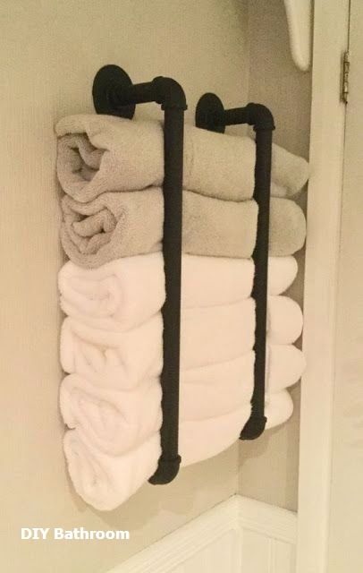 Great DIY bath towel storage ideas #bathroomdecoration.