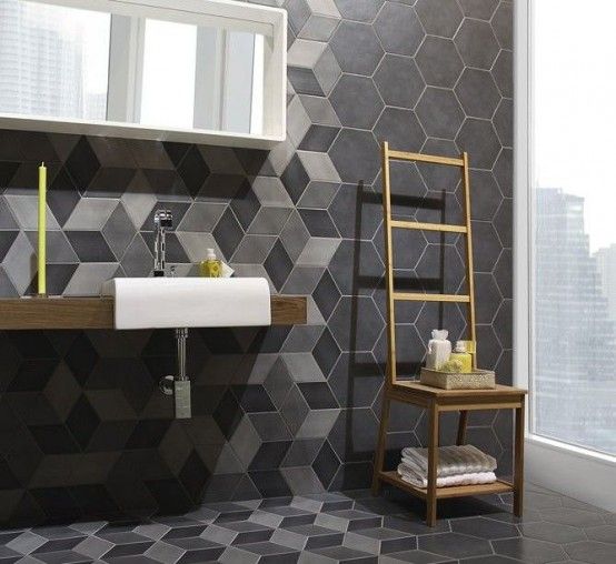 28 Gorgeous Modern Geometric Bathroom Decor Ideas |  Geometric.