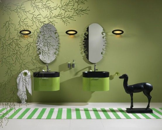 Ankita Kumari on |  Green bathroom decor, green bathroom furniture.
