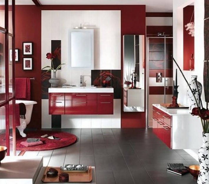 Ideas to use Marsala on your bathroom decor |  inspiration and.
