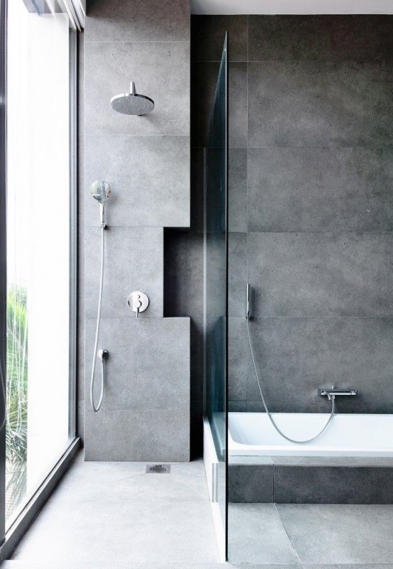 37 stylish ways to use concrete in your bathroom - DigsDi