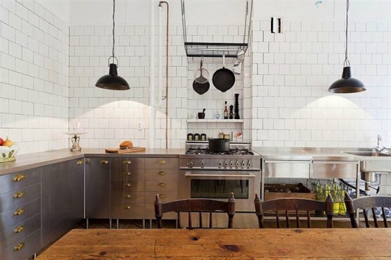 Industrial and vintage kitchen design in Stockholm - DigsDi