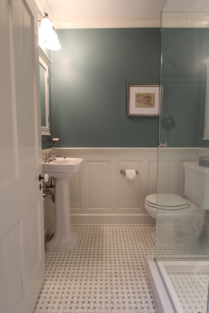 Master Bathroom Design Choices - Tile vs. Wood Paneling - Alt.