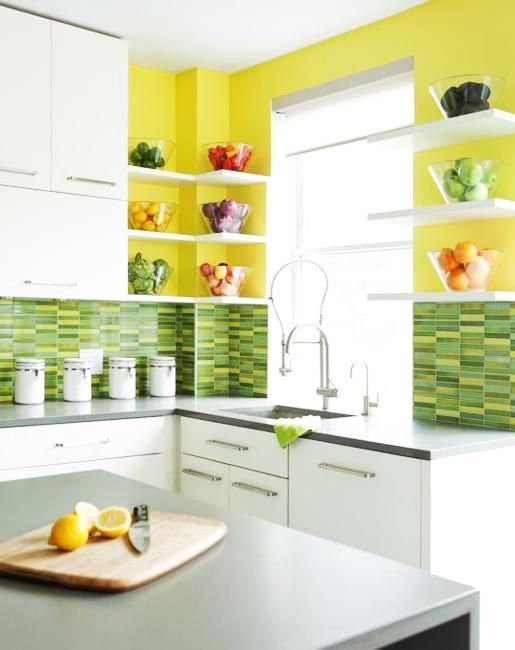 20 modern kitchens in yellow and green colors |  Green .