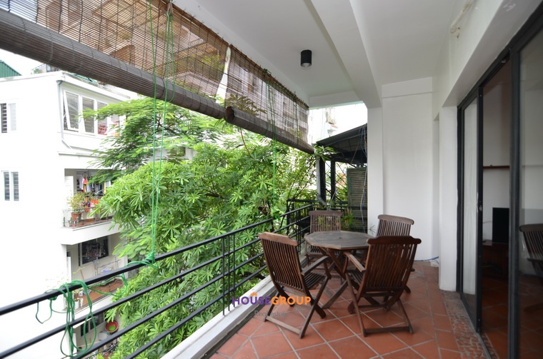 Stunning and large balcony apartment for rent in Truc Bach.