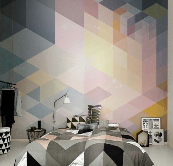 21 Trendy and Eye-Catching Geometric Bedroom Decor Ideas |  Wall .