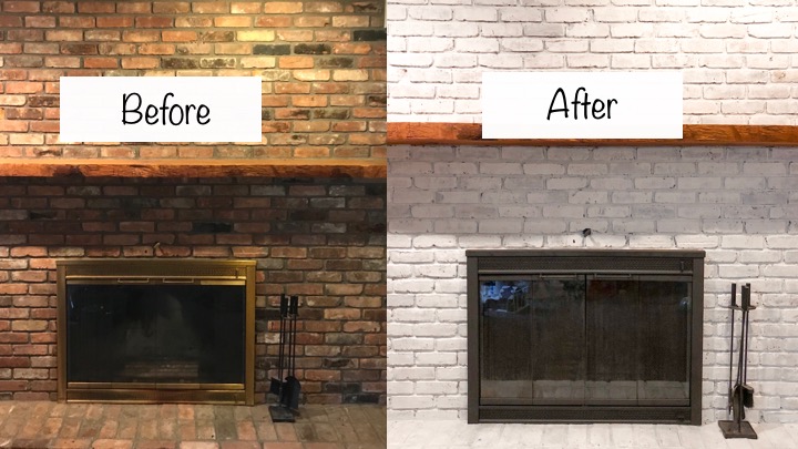 Whitewashed Brick Fireplace Update - Our Tiny Ne