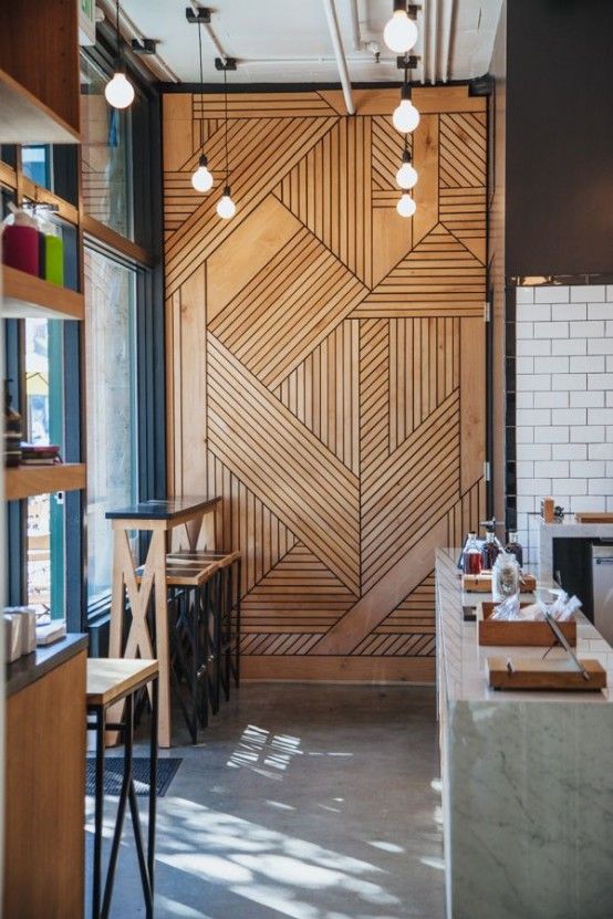 21 Cool Geometric Kitchen Decor Ideas To Rock |  wooden wall.