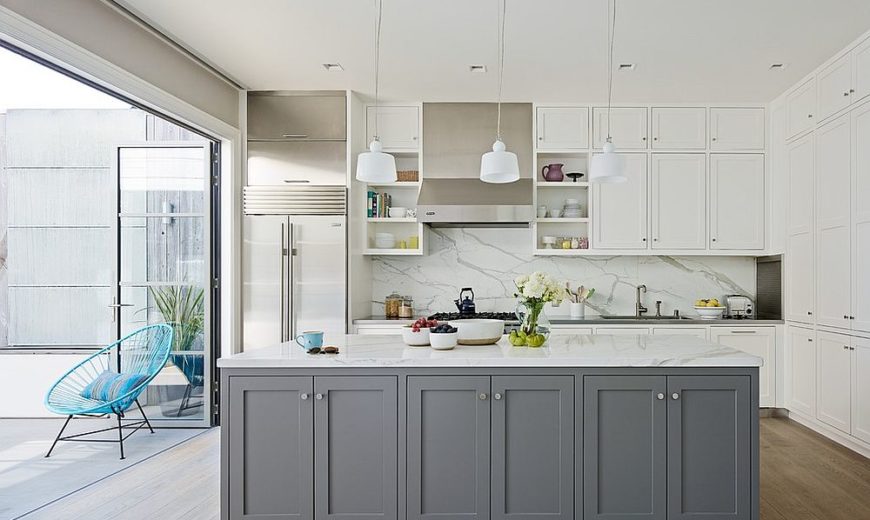 Classic and trendy: 45 gray and white kitchen idea