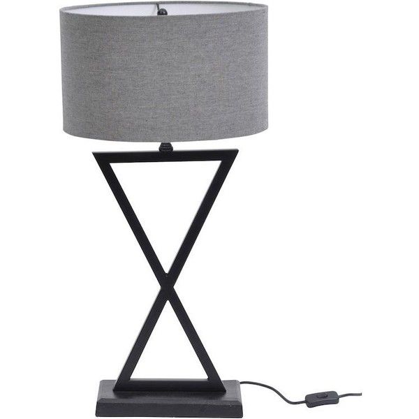 Wardour Black Table Lamp with Gray Shade ($195) ❤ liked on.
