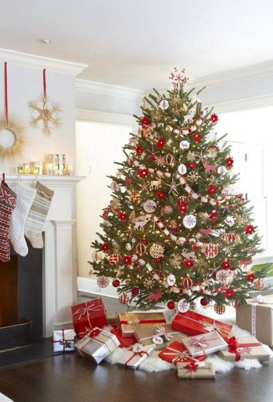 42 Amazing Red and Gold Christmas Decor Ideas |クリスマスツツリ.