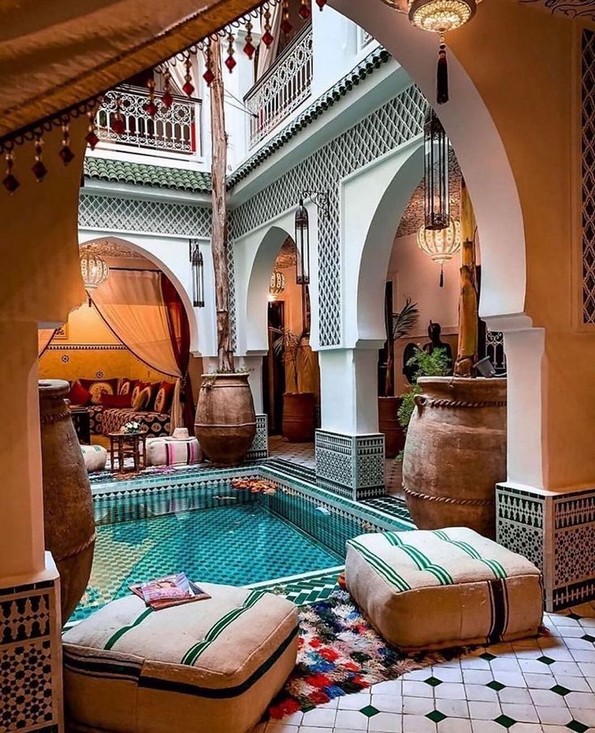 18+ Charming Moroccan Style Patio Design Ideas #MoroccoPatio.