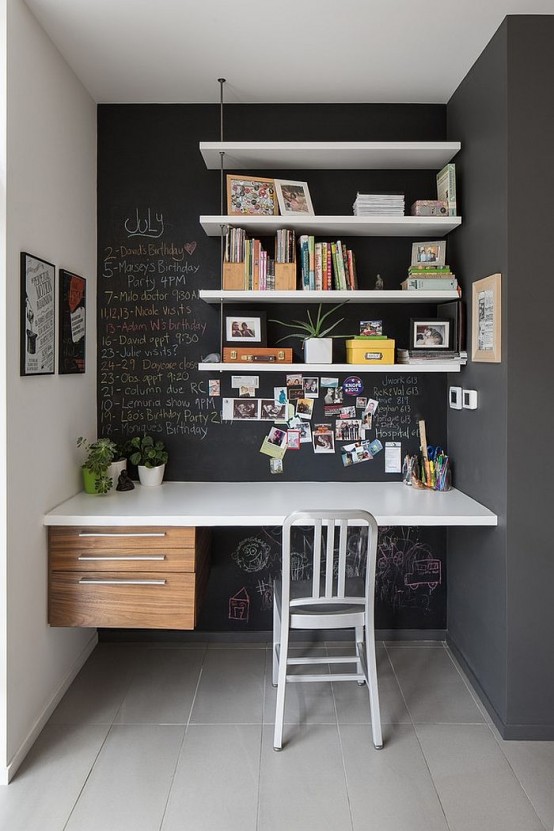 32 Home Office Decorating Ideas by Smart Chalkboard - DigsDi