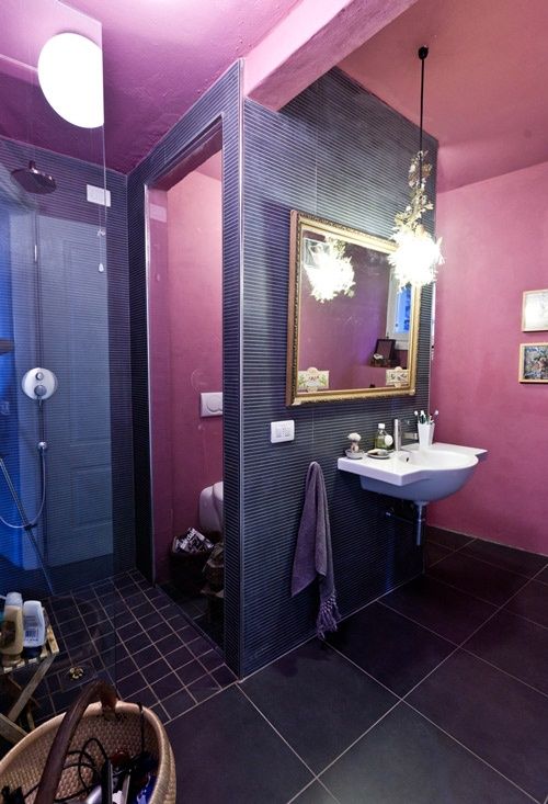 33 Cool Purple Bathroom Design Ideas |  DigsDigs |  Purple bathroom.