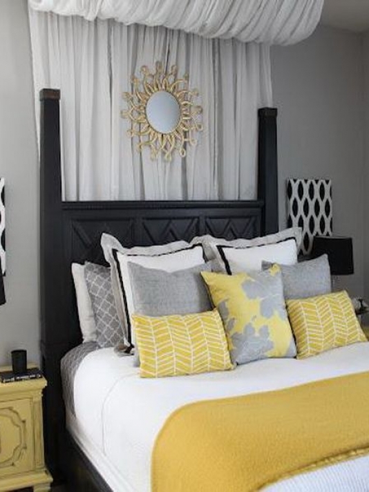 Gray Yellow Bedroom Decorating Ideas - Saltandblu