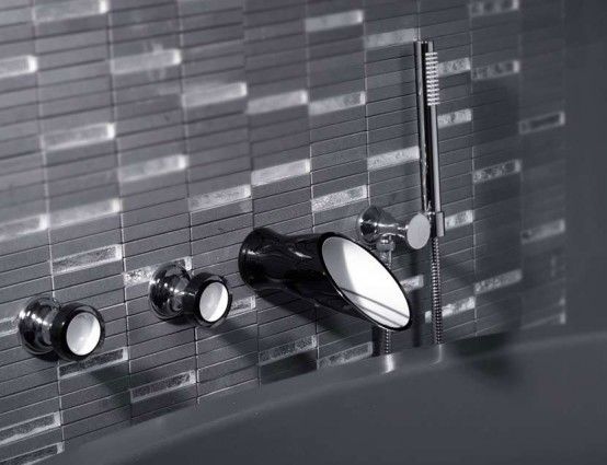 Soffi, sleek black and white bathroom faucets and showerheads by.