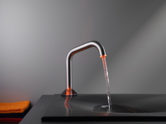 Touch faucet with led light