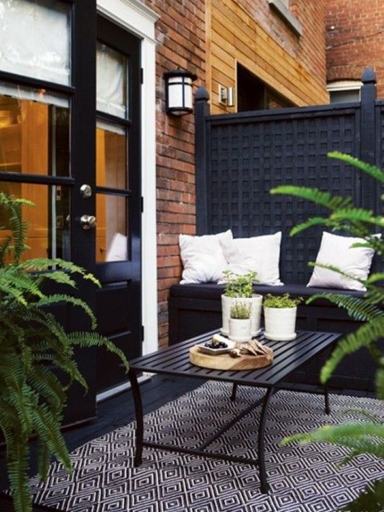 30 chic black and white outdoor spaces |  DigsDigs |  Small outside area.