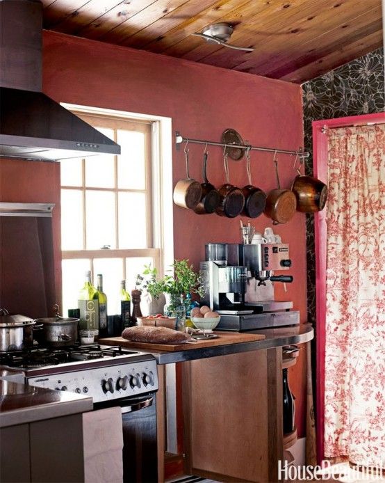 Marsala for kitchens and dining rooms: 28 design ideas |  Red .