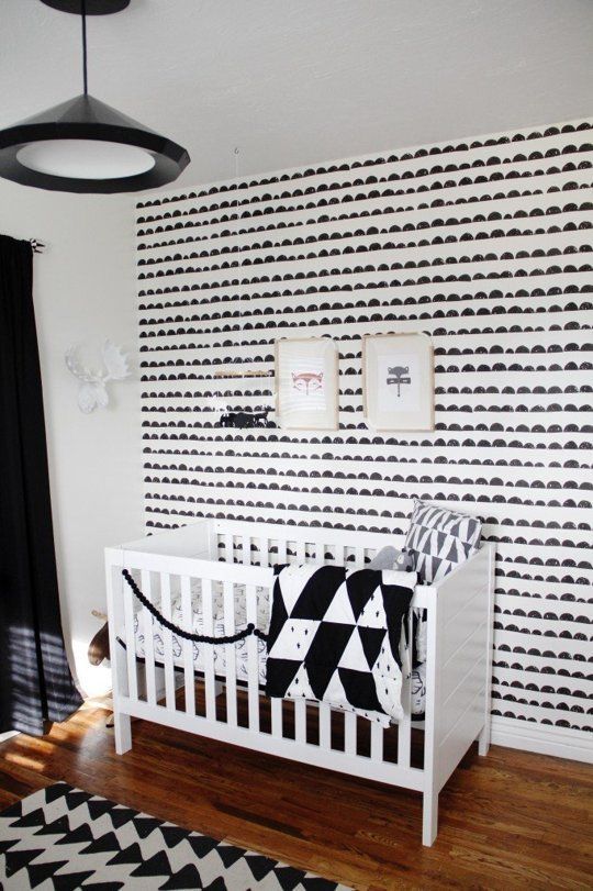 5 bold black and white nurseries |  Black and white children's room, white.