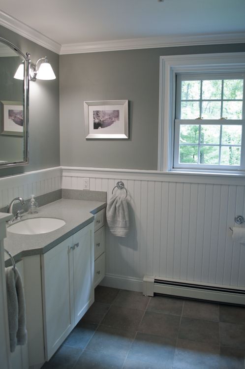 Give your small bathroom a new look with bead board.