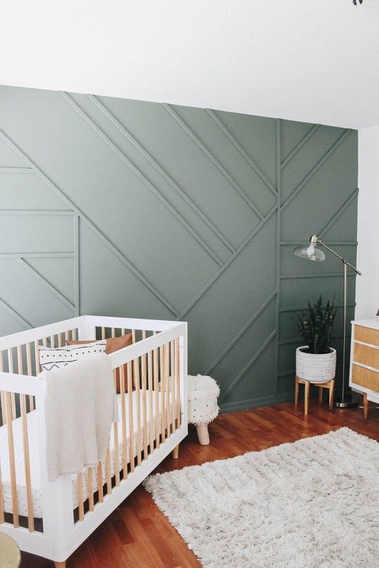 DIY Modern Wood Accent Wall + Neutral Nursery #accentwall #nursery.